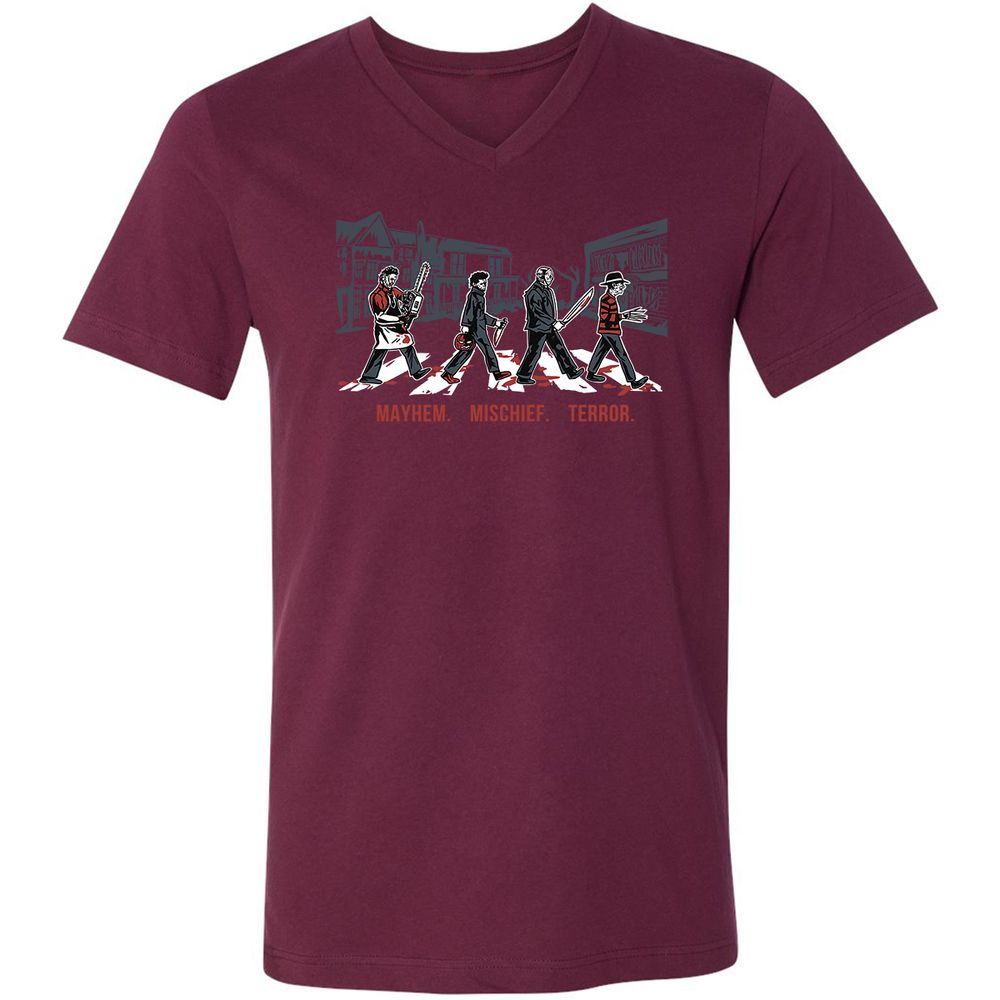 Unisex V-Neck T-Shirt - 1EXGCLM3 - Maroon - 6
