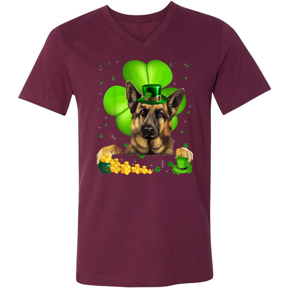 Unisex V-Neck T-Shirt - 3WDFCB4P - Maroon - 6
