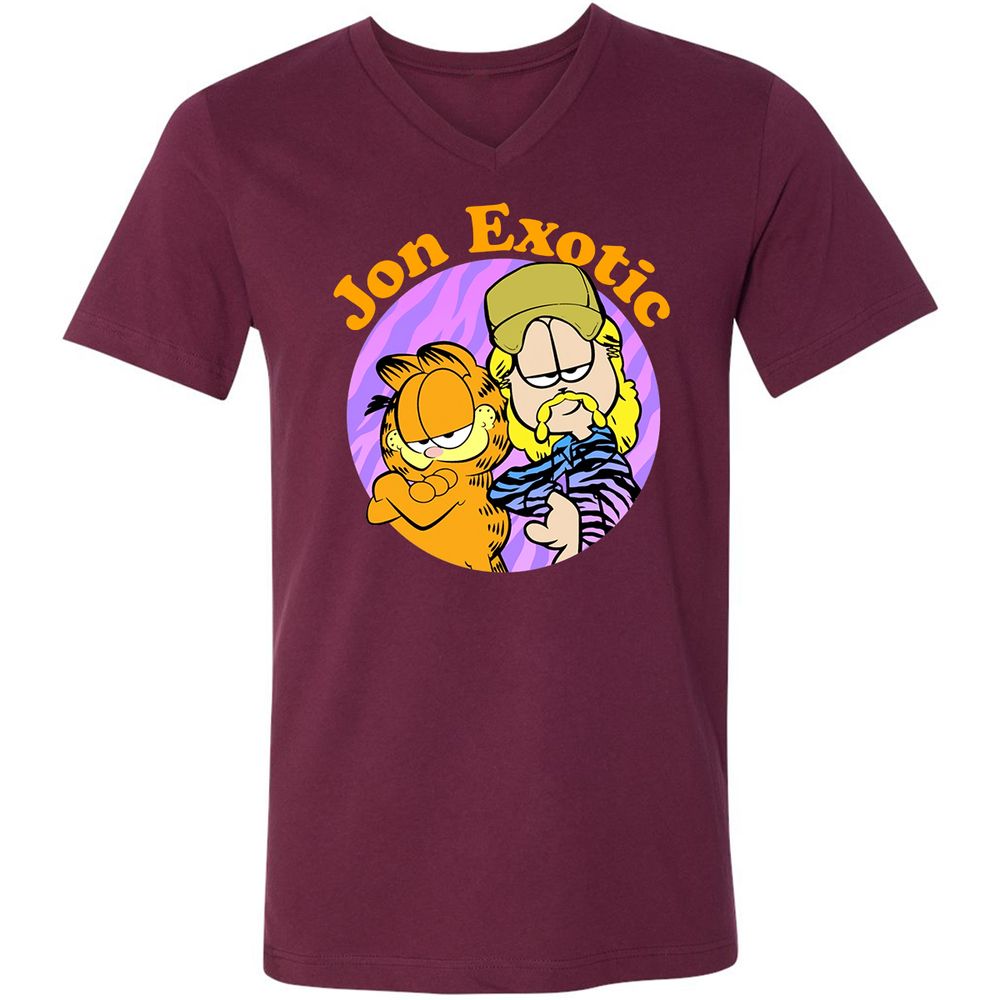 Unisex V-Neck T-Shirt - A4XWUCL1 - Maroon - 6