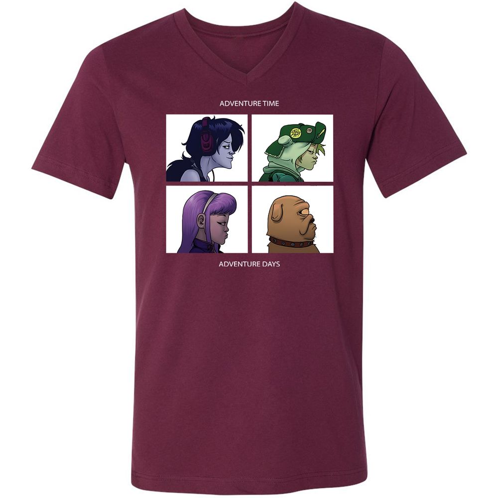 Unisex V-Neck T-Shirt - 6F5AVUWP - Maroon - 6