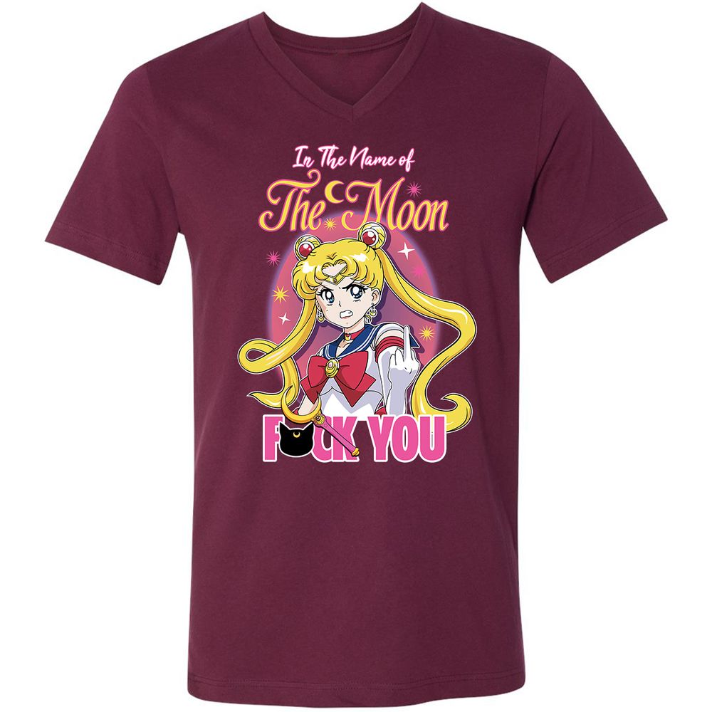 Unisex V-Neck T-Shirt - 2ASAKH56 - Maroon - 6