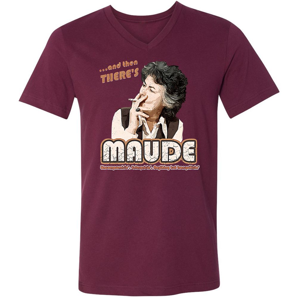 Unisex V-Neck T-Shirt - JS6TXHN1 - Maroon - 6