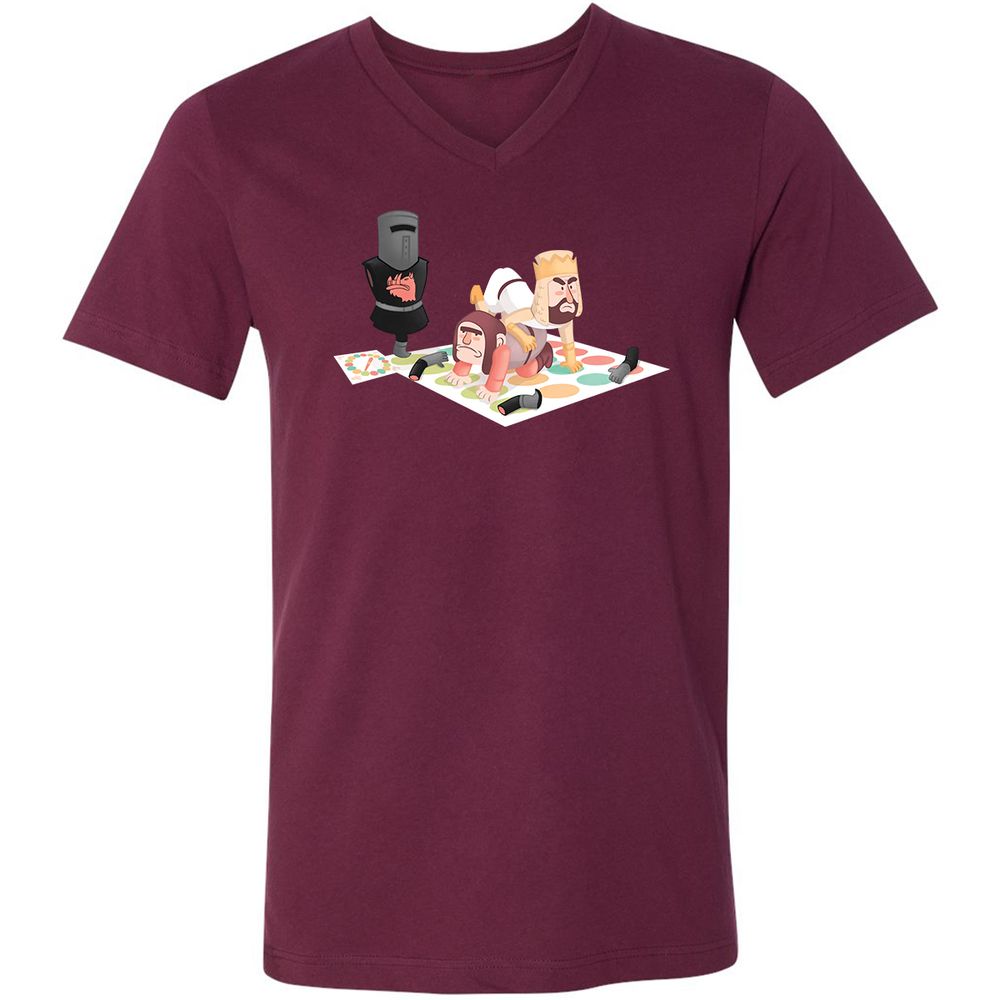 Unisex V-Neck T-Shirt - 262UKWCJ - Maroon - 6