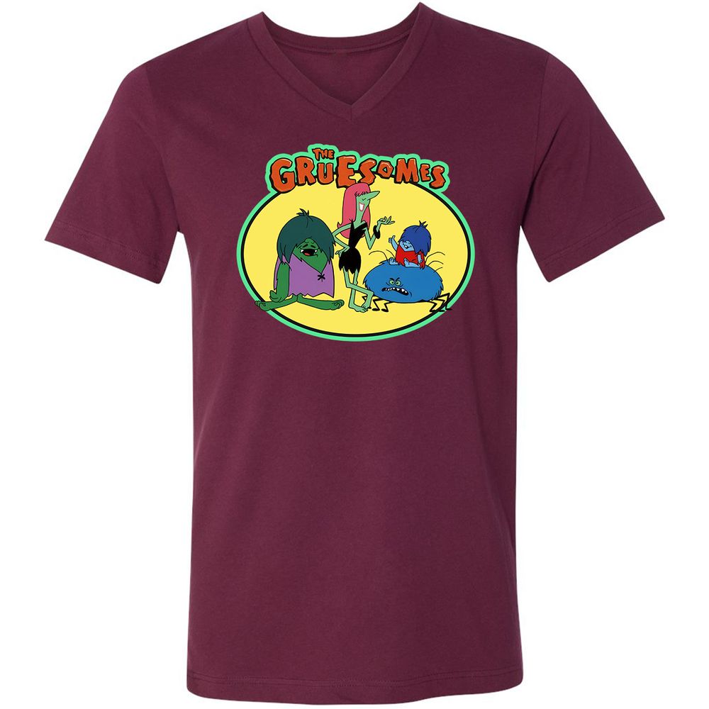 Unisex V-Neck T-Shirt - K2GAH2UV - Maroon - 6