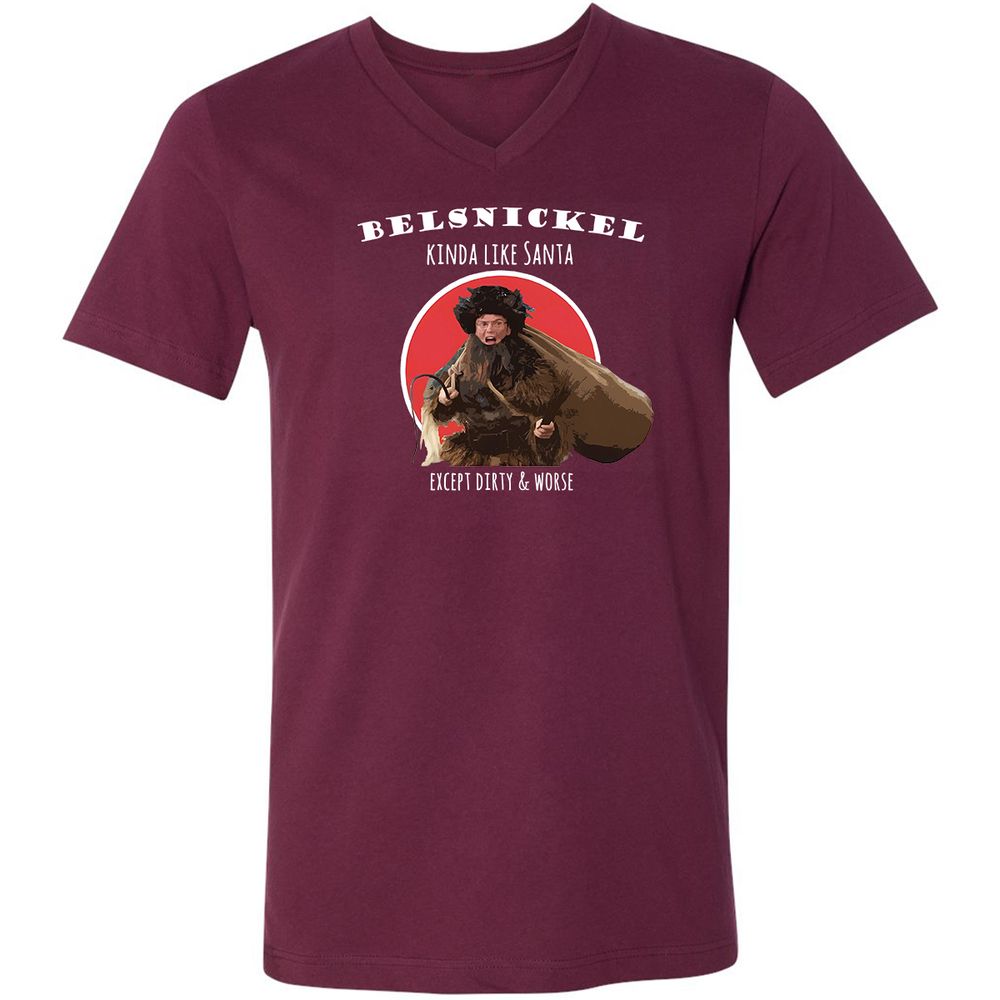 Unisex V-Neck T-Shirt - NGUV9QXA - Maroon - 6