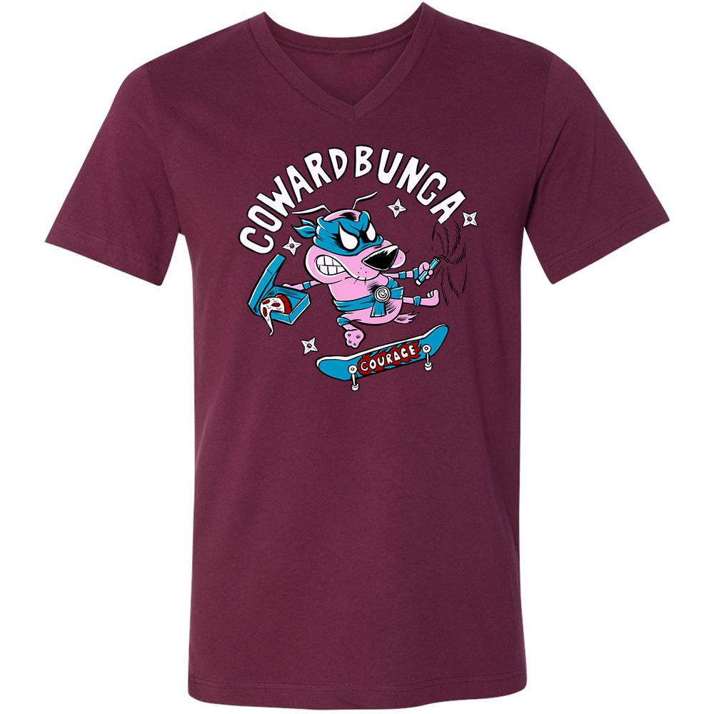 Unisex V-Neck T-Shirt - Y656W7PN - Maroon - 6