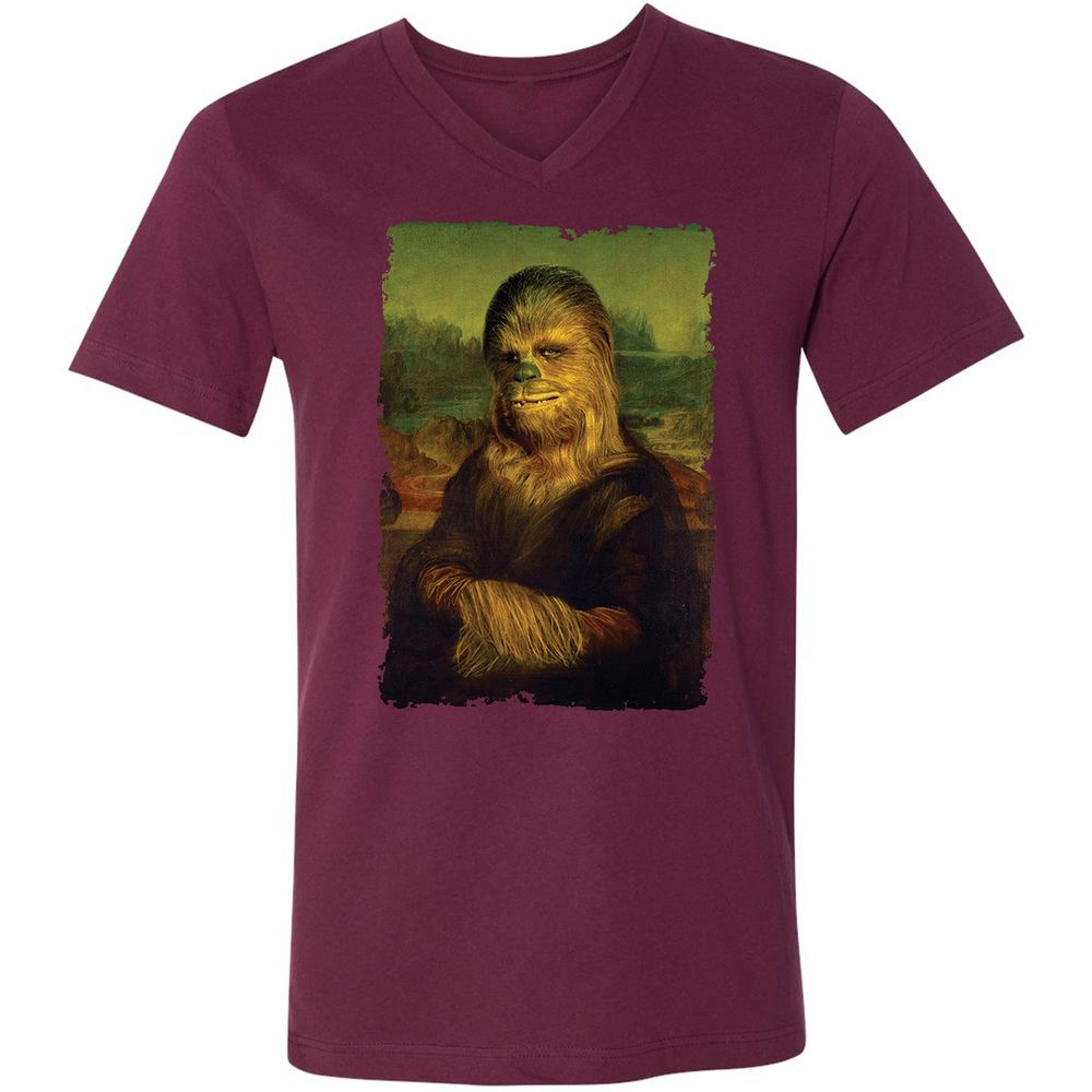 Unisex V-Neck T-Shirt - 49V8AQL4 - Maroon - 6