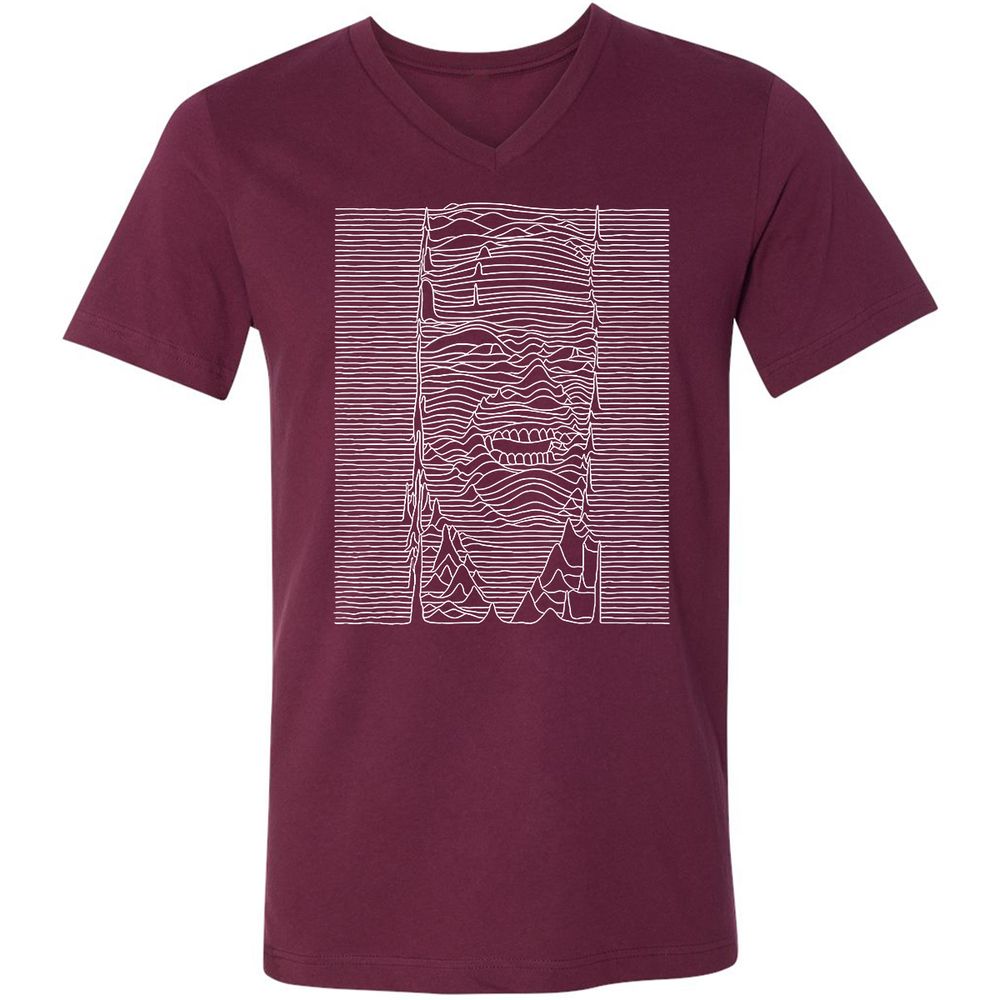 Unisex V-Neck T-Shirt - JEGP71F5 - Maroon - 6