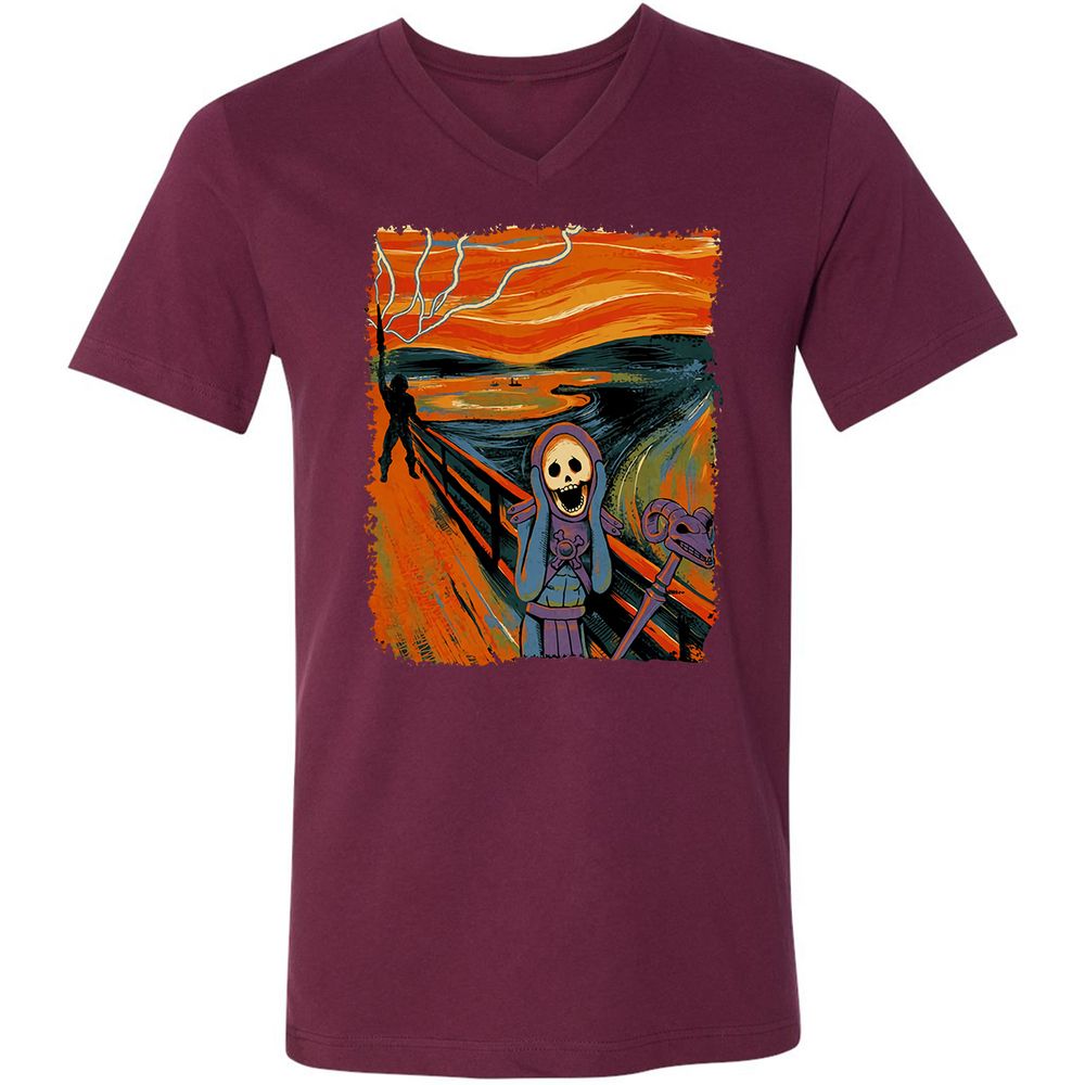 Unisex V-Neck T-Shirt - M87G3SAJ - Maroon - 6