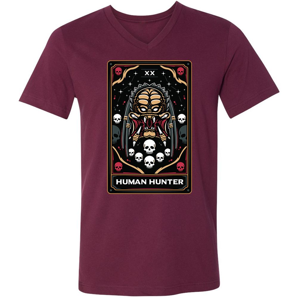 Unisex V-Neck T-Shirt - R54ATQTD - Maroon - 6