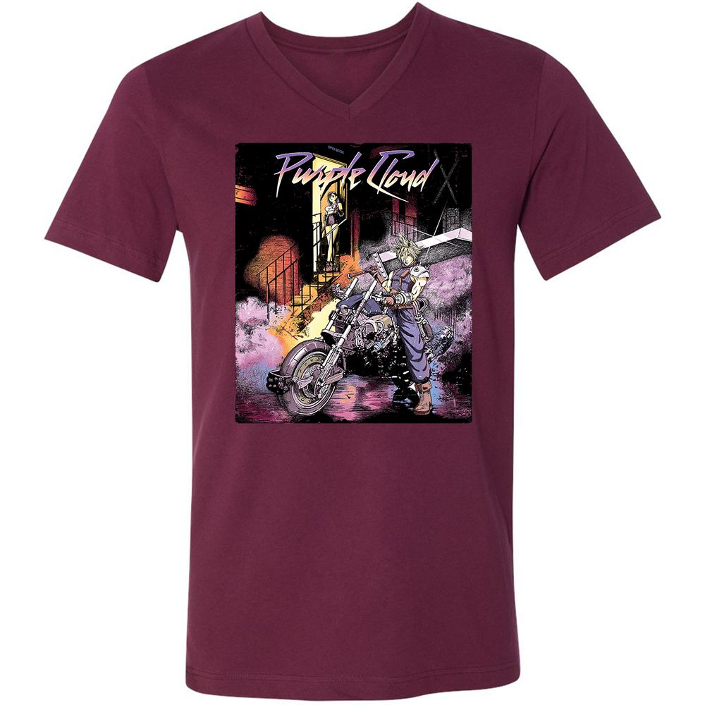 Unisex V-Neck T-Shirt - 7CMVHTGE - Maroon - 6