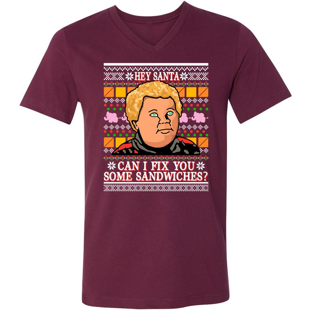 Unisex V-Neck T-Shirt - 1DFC2BKP - Maroon - 6