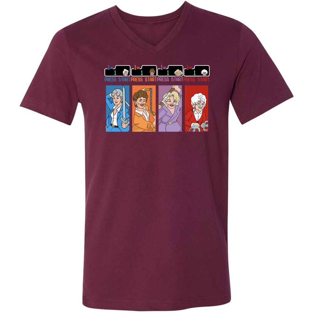 Unisex V-Neck T-Shirt - 23FDQA77 - Maroon - 6