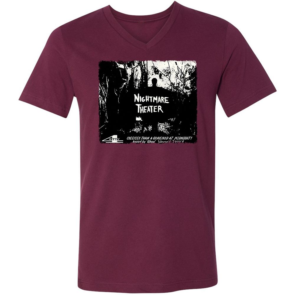Unisex V-Neck T-Shirt - TNEXB49M - Maroon - 6