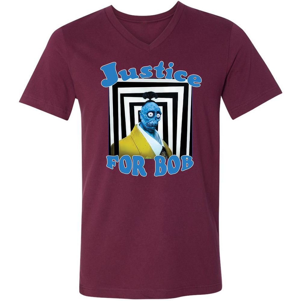 Unisex V-Neck T-Shirt - LAD5XWSS - Maroon - 6