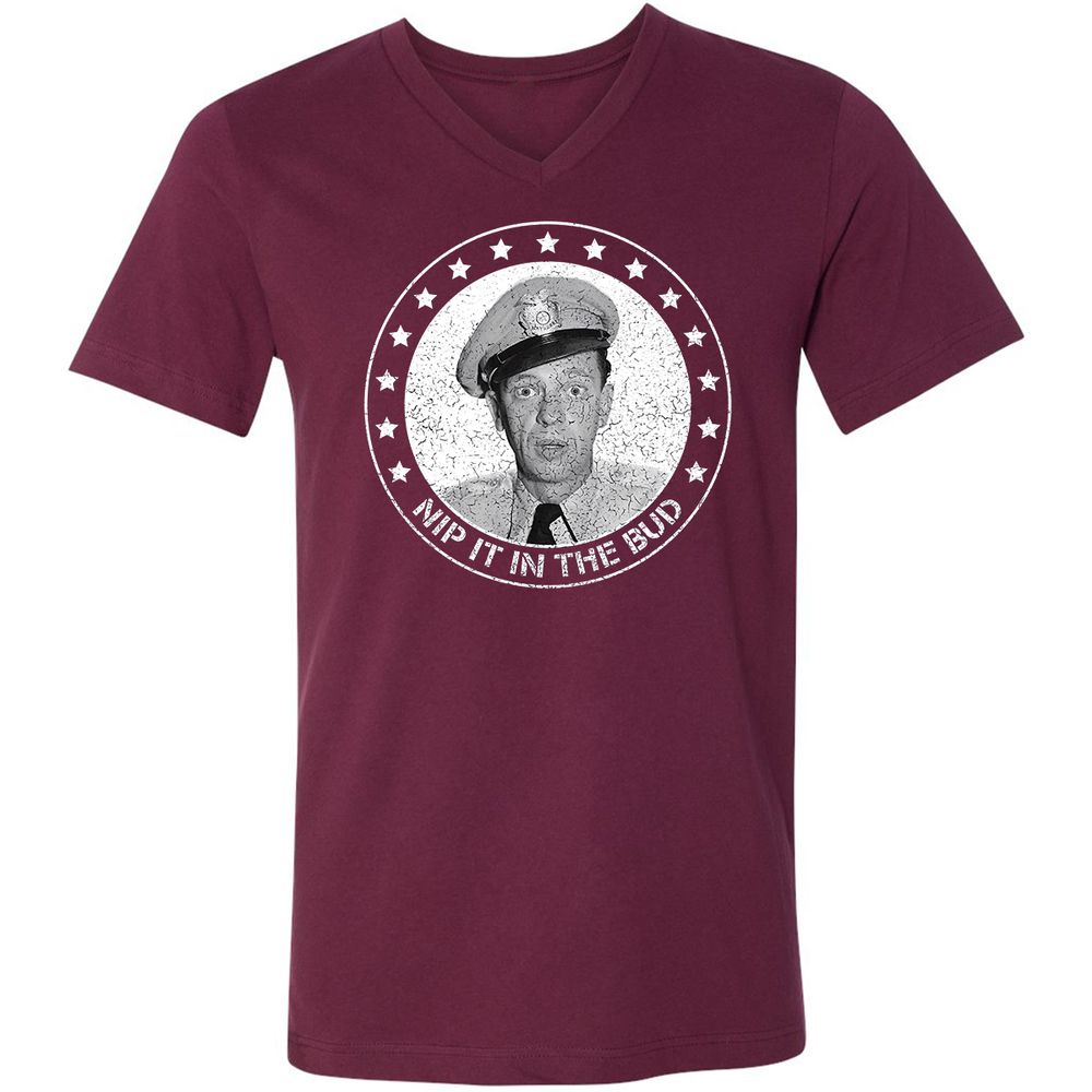 Unisex V-Neck T-Shirt - 43ZLWBS7 - Maroon - 6