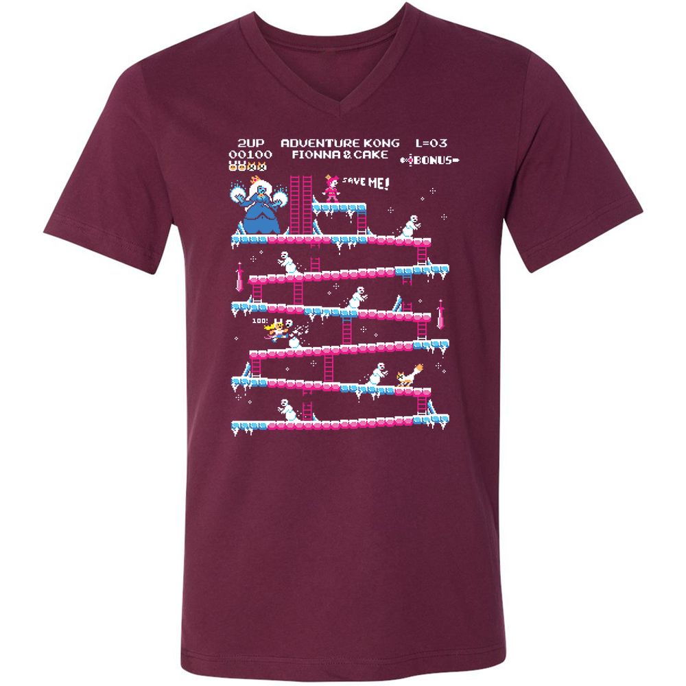 Unisex V-Neck T-Shirt - PYLA8H1V - Maroon - 6