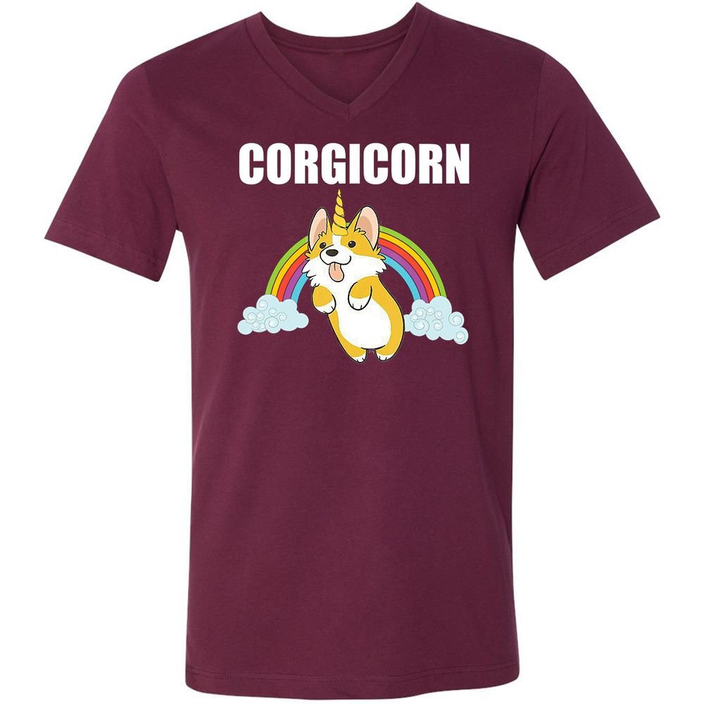 Unisex V-Neck T-Shirt - A6K9J5AZ - Maroon - 6