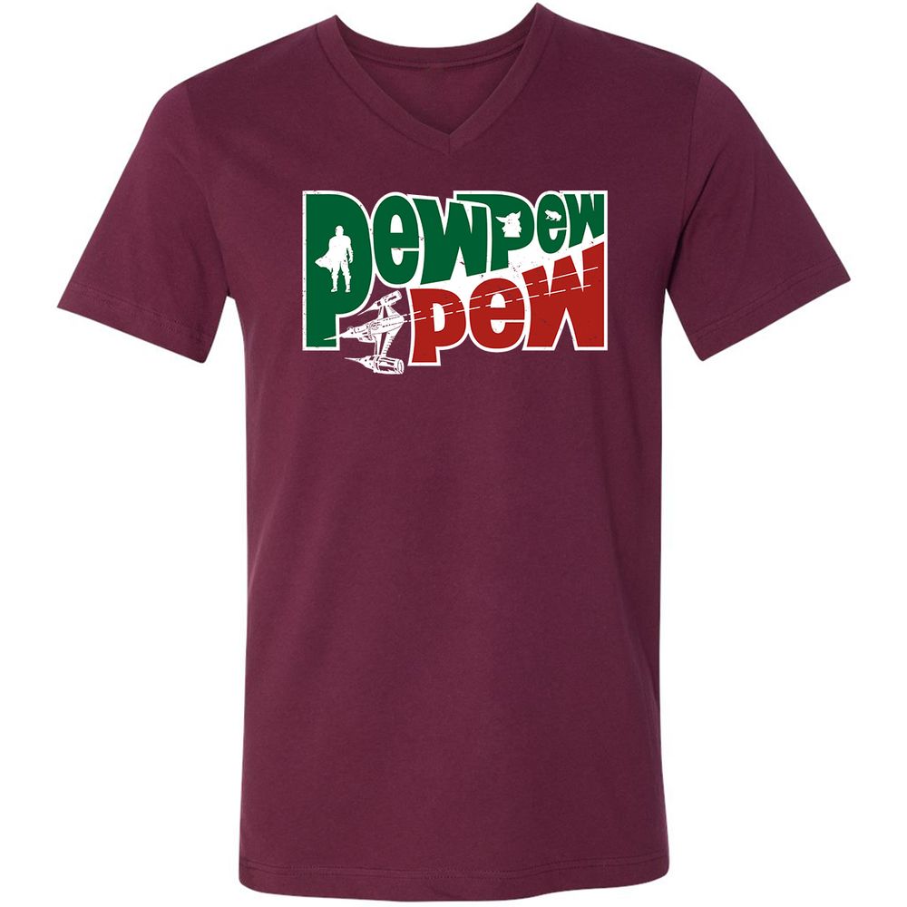 Unisex V-Neck T-Shirt - Q2CLWNBQ - Maroon - 6