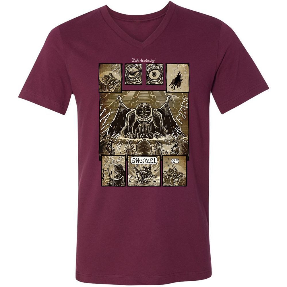 Unisex V-Neck T-Shirt - ABLSS4ZC - Maroon - 6