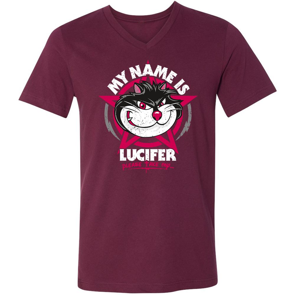 Unisex V-Neck T-Shirt - V83DPE7B - Maroon - 6