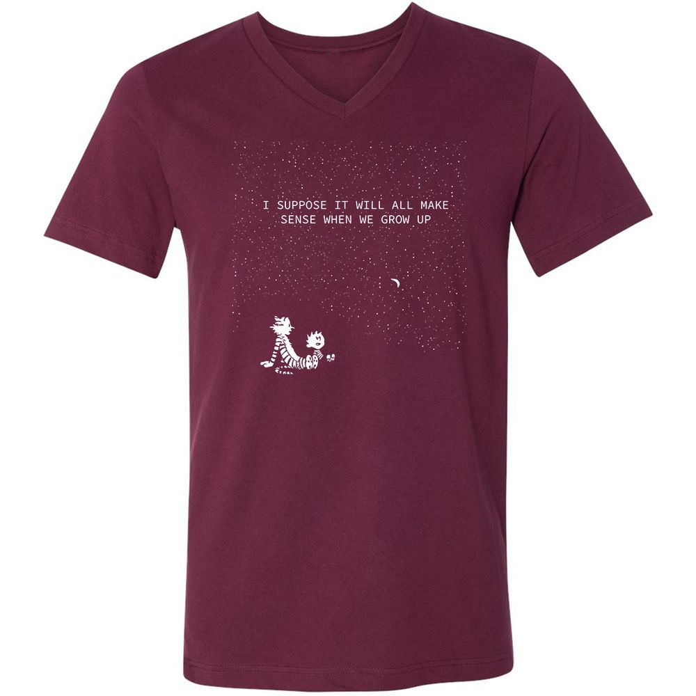 Calvin and Hobbes Stars - Maroon - 6