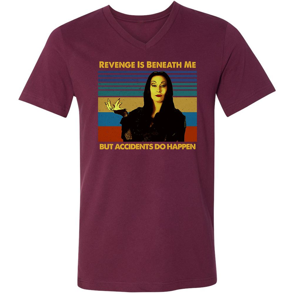 Unisex V-Neck T-Shirt - E3VFPG51 - Maroon - 6