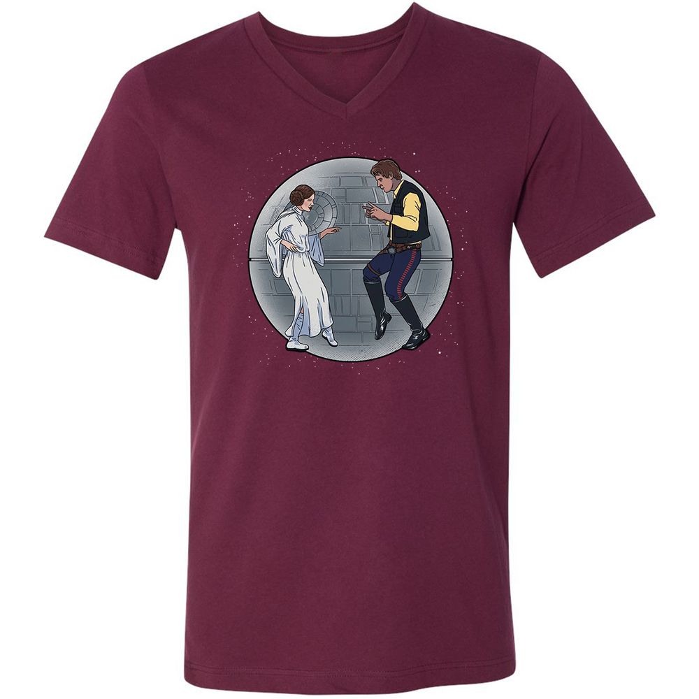 Unisex V-Neck T-Shirt - S5BBF5TG - Maroon - 6