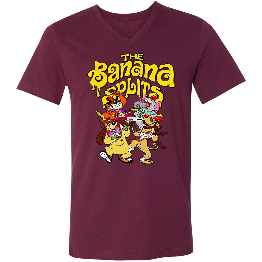 Unisex V-Neck T-Shirt - BZYHEZL2 - Maroon - 6