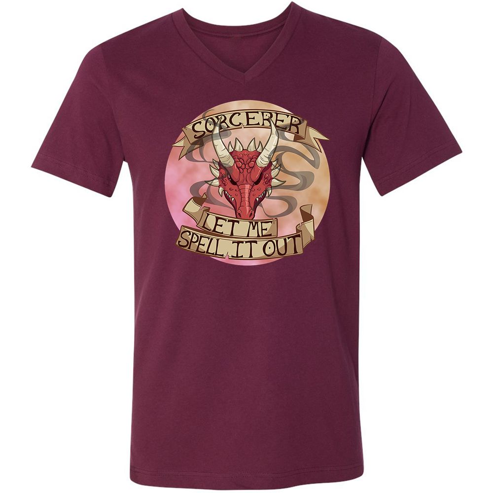 Unisex V-Neck T-Shirt - 4BV1KCW1 - Maroon - 6