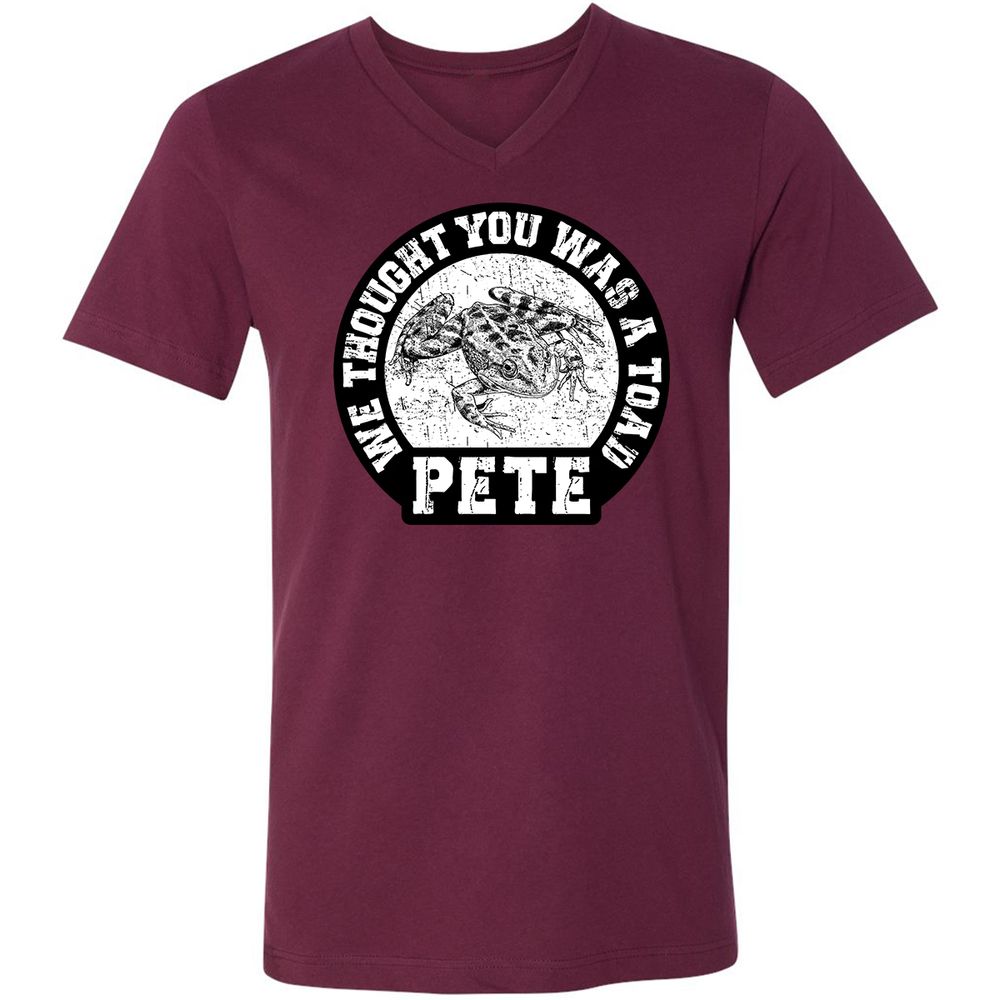 Unisex V-Neck T-Shirt - 8X51TJ2E - Maroon - 6