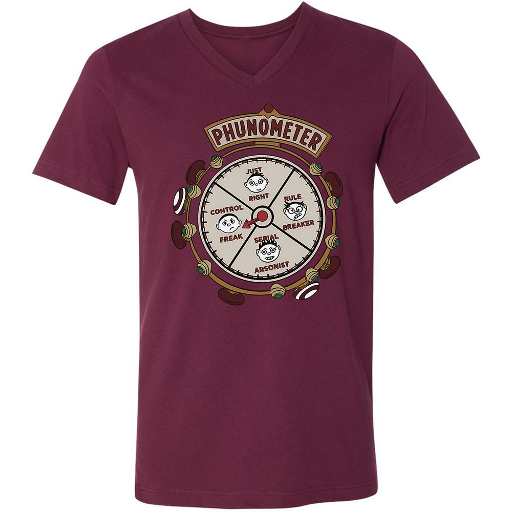 Unisex V-Neck T-Shirt - Q6VCS1Z4 - Maroon - 6