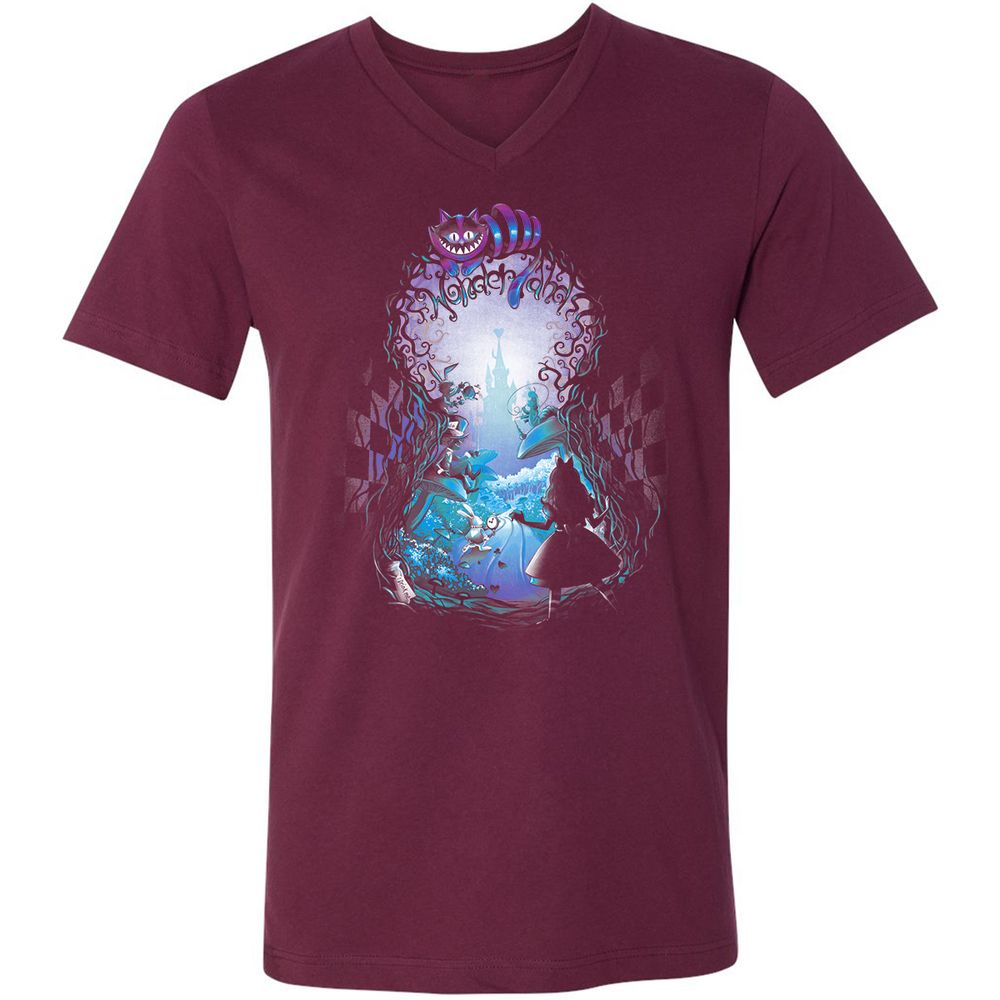 Unisex V-Neck T-Shirt - 91VVDS51 - Maroon - 6