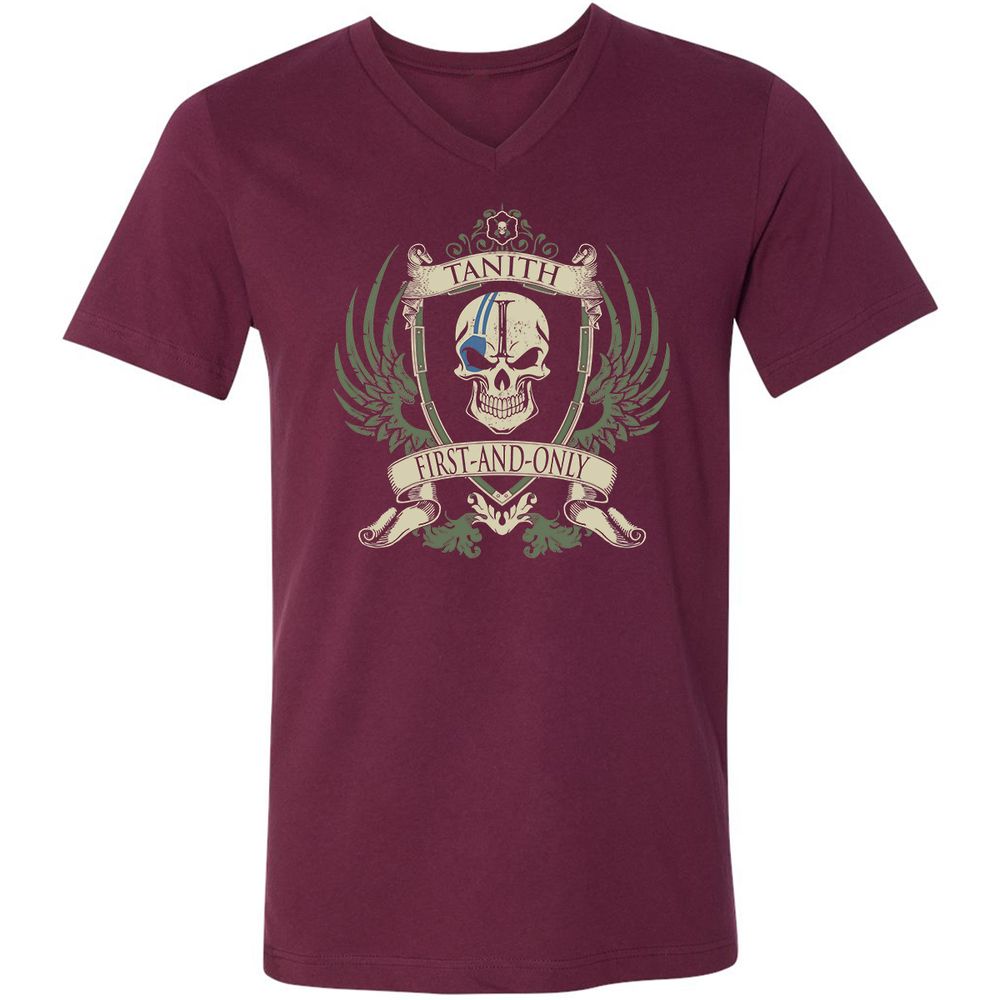 Unisex V-Neck T-Shirt - TB9X2YL2 - Maroon - 6
