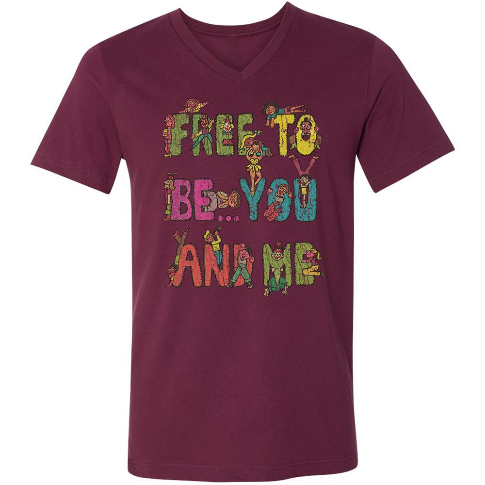 Unisex V-Neck T-Shirt - 55VT6SER - Maroon - 6