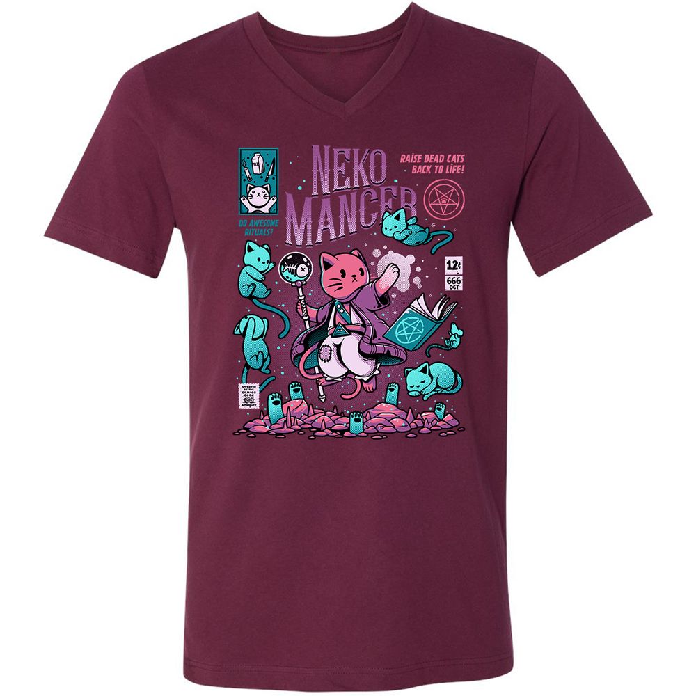 Unisex V-Neck T-Shirt - 1U1A5B9E - Maroon - 6