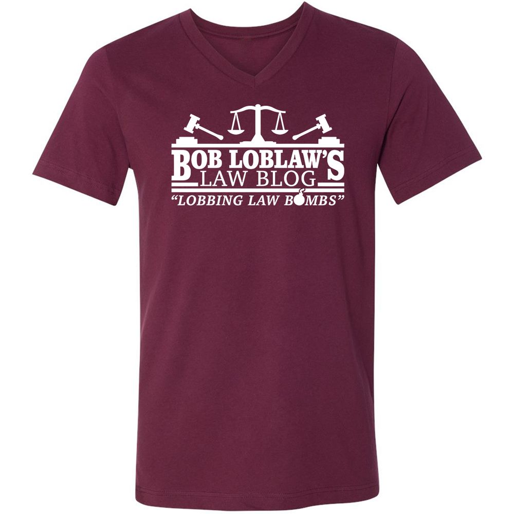 Unisex V-Neck T-Shirt - 9TFJB3ER - Maroon - 6