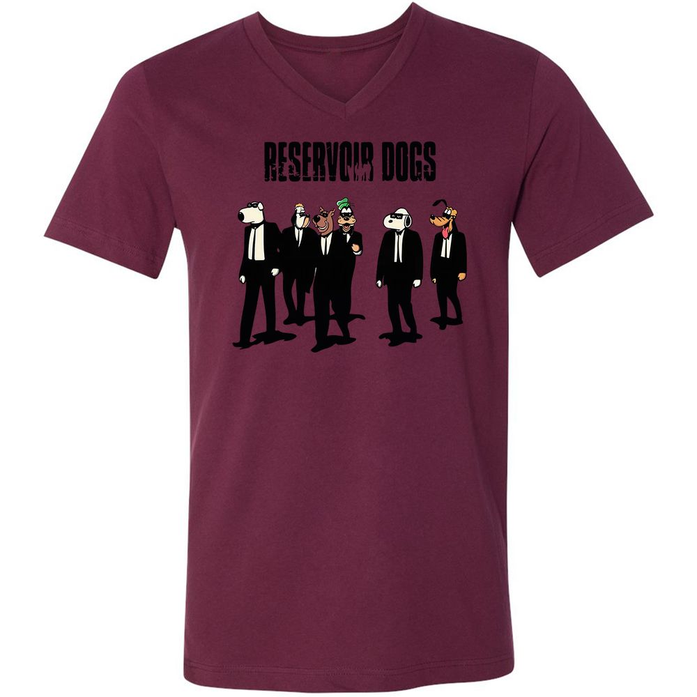 Unisex V-Neck T-Shirt - 419XYVNL - Maroon - 6