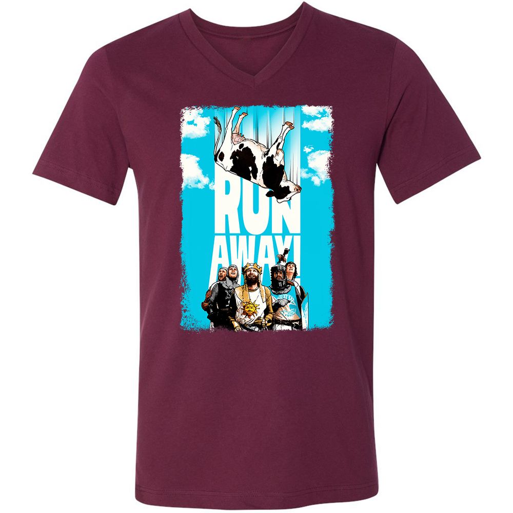 Unisex V-Neck T-Shirt - HV4JJQPW - Maroon - 6