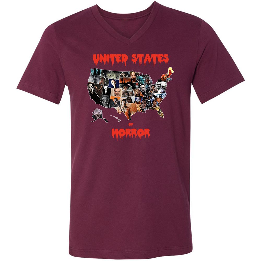 Unisex V-Neck T-Shirt - PFSB2ALG - Maroon - 6