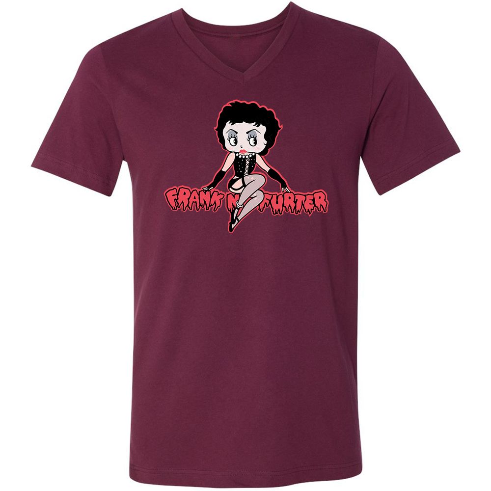 Unisex V-Neck T-Shirt - STD6JFVY - Maroon - 6