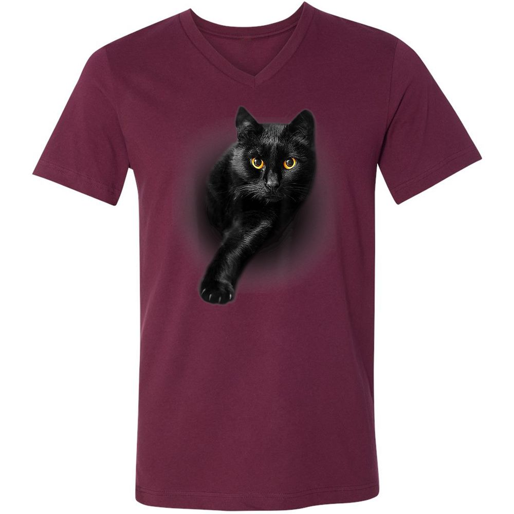 Unisex V-Neck T-Shirt - ZDC7R5Z2 - Maroon - 6