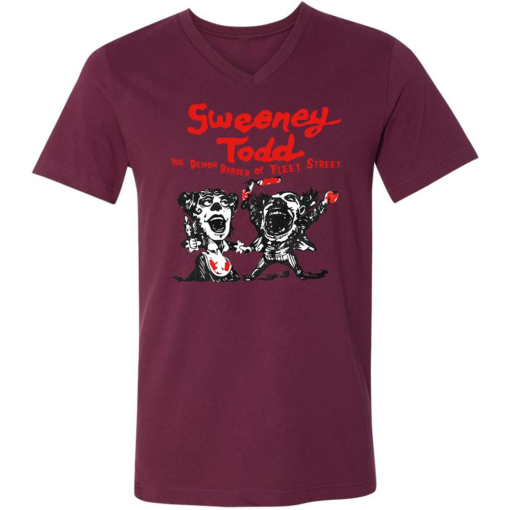 Unisex V-Neck T-Shirt - VVPKU66S - Maroon - 6