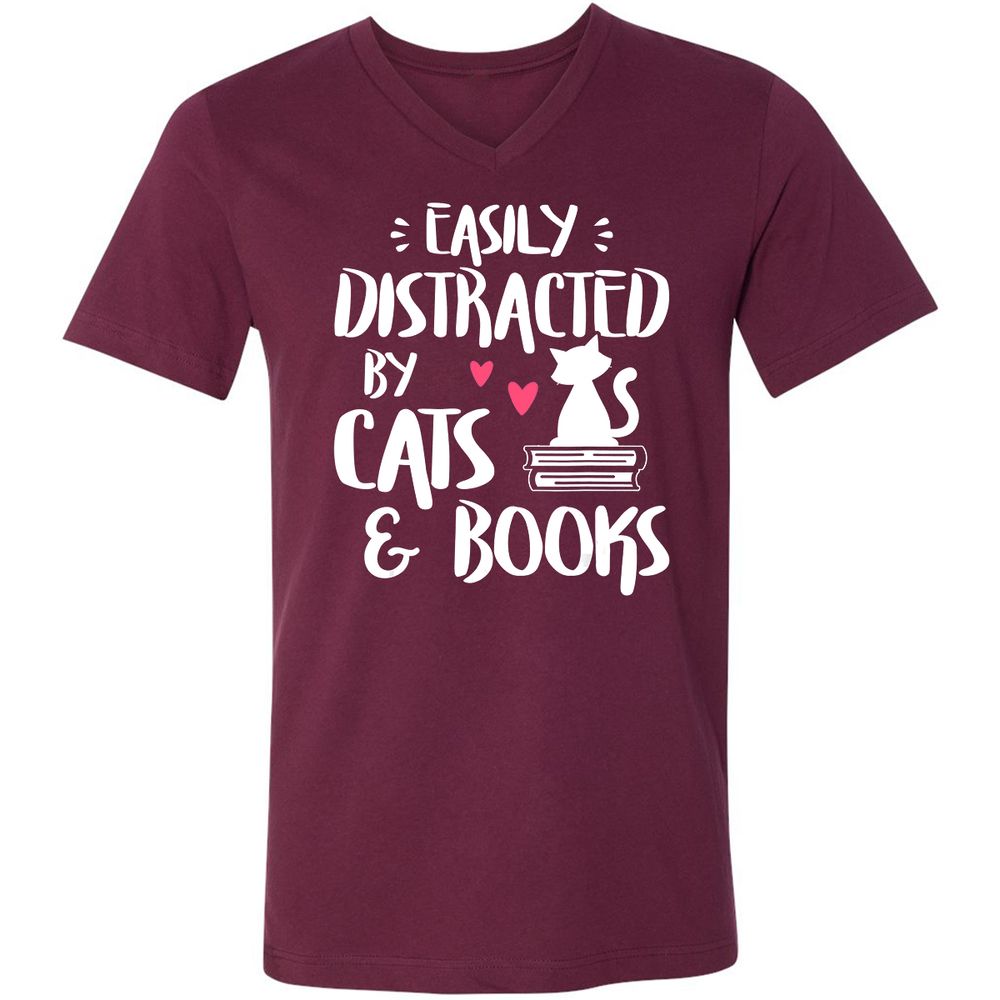 Unisex V-Neck T-Shirt - ERV53A22 - Maroon - 6