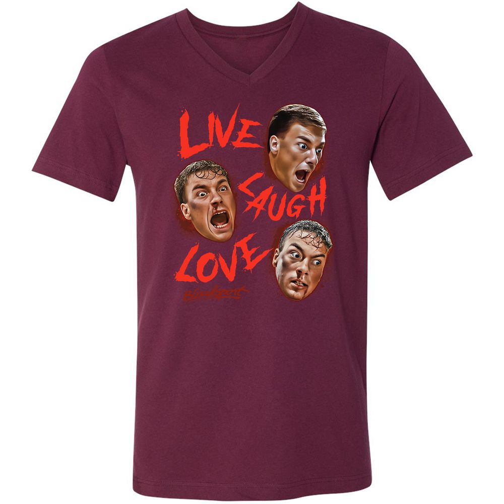 Unisex V-Neck T-Shirt - R1M4EHBV - Maroon - 6