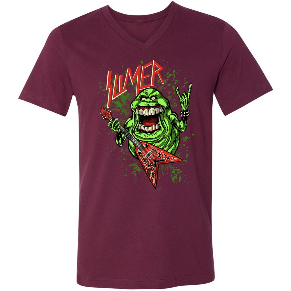 Unisex V-Neck T-Shirt - 2LWM6E55 - Maroon - 6