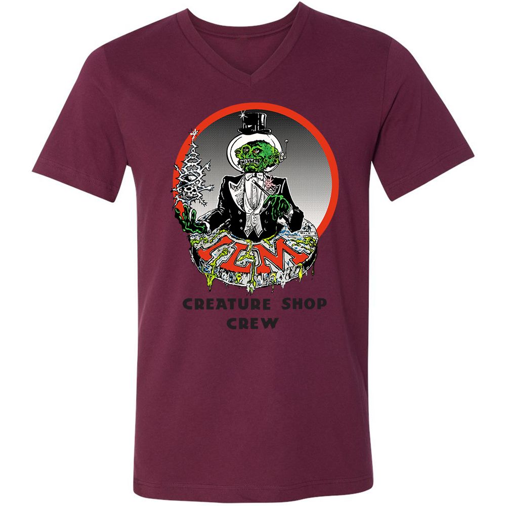 Unisex V-Neck T-Shirt - N8RYYYKM - Maroon - 6