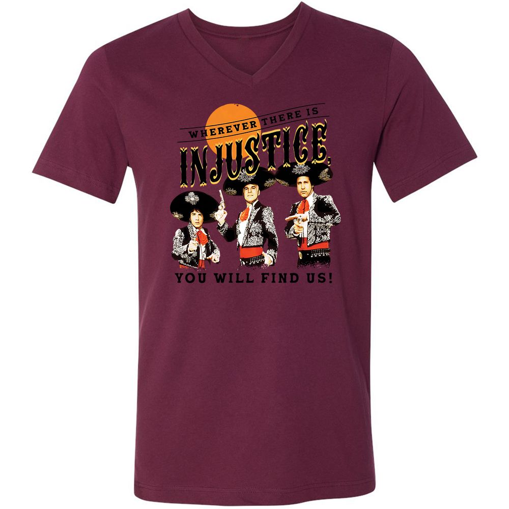 Unisex V-Neck T-Shirt - M5WU67V7 - Maroon - 6