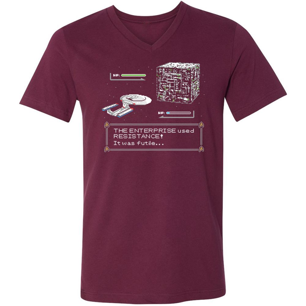 Unisex V-Neck T-Shirt - 4JQ9RP8M - Maroon - 6