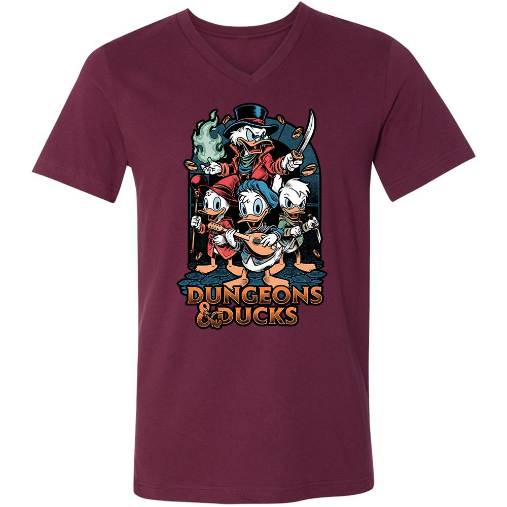Unisex V-Neck T-Shirt - BSDYLVYT - Maroon - 6